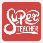 Superleraar Vierkante Sticker (Voorkant)