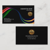 Superlichte eenvoudige kleurrijke geluidsgolf visitekaartje (Voorkant / Achterkant)