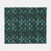 Superluxe Blauwgroen en goud Fleece Deken (Voorkant (Horizontaal))