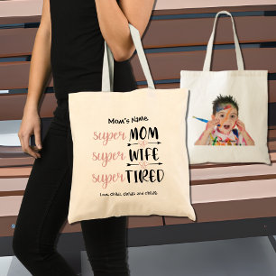 SuperMa Super Wife Super Tired  foto Tote Bag