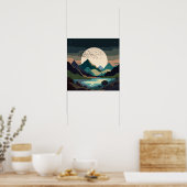Supermaan Boven Het Meer Poster (Keuken)