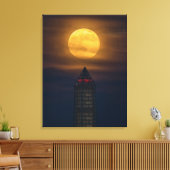 Supermaan boven Washington Monument Canvas Afdruk (Insitu (Woonkamer))