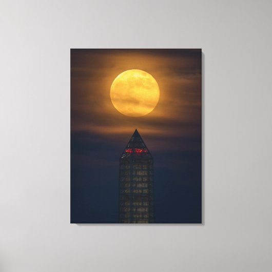 Supermaan boven Washington Monument Canvas Afdruk (Voorkant)