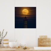 Supermaan boven Washington Monument Poster (Keuken)