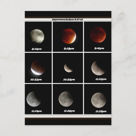 Supermaan en Eclipse Briefkaart (Voorkant)