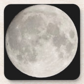 Supermaan in de zwarte hemel bier onderzetter (Voorkant)