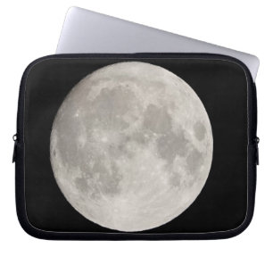 Supermaan in de zwarte hemel laptop sleeve