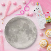 Supermaan in de zwarte hemel papieren bordje (Feest)