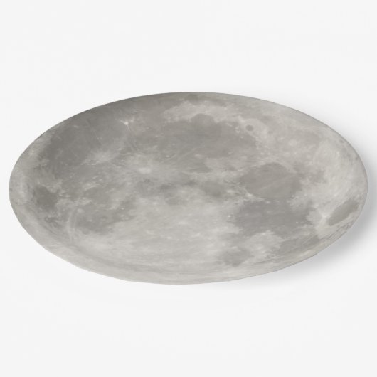 Supermaan in de zwarte hemel papieren bordje (Gekanteld)