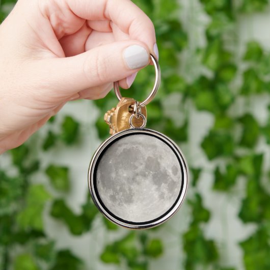 Supermaan in de zwarte hemel sleutelhanger (Hand)