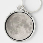 Supermaan in de zwarte hemel sleutelhanger (Voorkant)