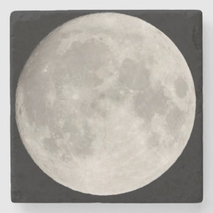 Supermaan in de zwarte hemel stenen onderzetter