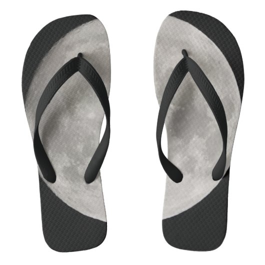 Supermaan in de zwarte hemel teenslippers (Voetbed)