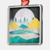 Supermaan Landschap Opkomend Metalen Ornament (Links)