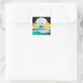 Supermaan Landschap Opkomend Vierkante Sticker (Tas)