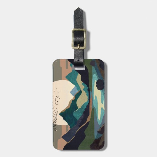 Supermaan op het meer bagagelabel (Voorkant verticaal)