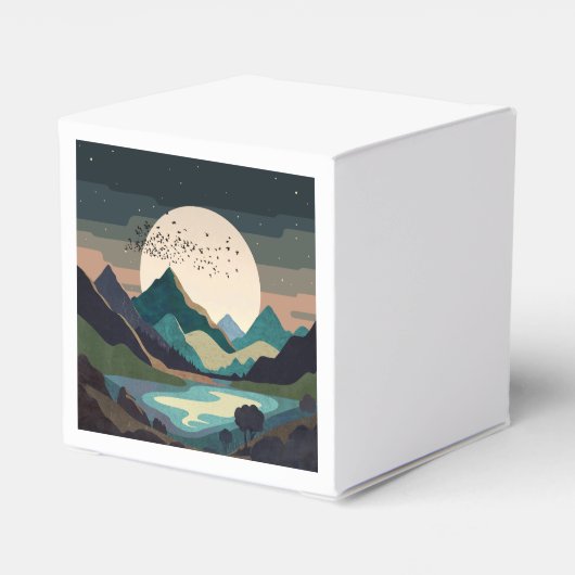 Supermaan op het meer bedankdoosjes (Achterkant)