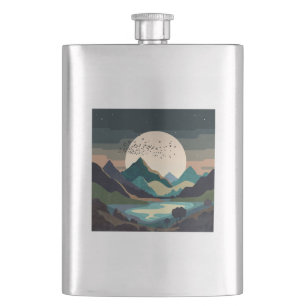 Supermaan op het meer flacon