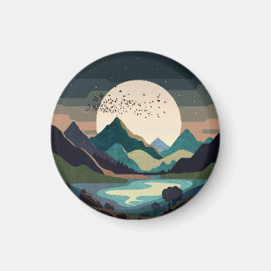 Supermaan op het meer magneet