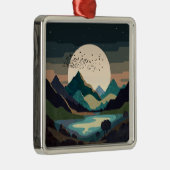 Supermaan op het meer metalen ornament (Rechts)