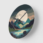 Supermaan op het meer ronde klok (Hoek)