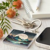 Supermaan op het meer sleutelhanger (Voorkant Rechts)