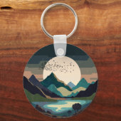 Supermaan op het meer sleutelhanger (Voorkant)