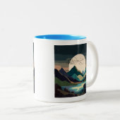 Supermaan op het meer tweekleurige koffiemok (Voorkant rechts)