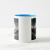 Supermaan op het meer tweekleurige koffiemok (Center)