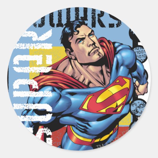 Supermacht Ronde Sticker (Voorkant)