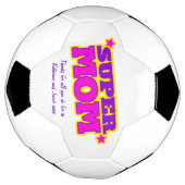 Supermam aangepast bericht roze paars gele bal voetbal (Gedraaid)