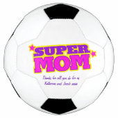 Supermam aangepast bericht roze paars gele bal voetbal (Voorkant)
