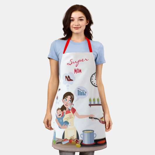 Supermam All-Over Print Medium Schort (Gedragen)