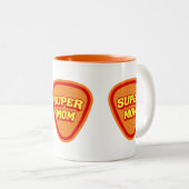 Supermam Moederdag tweetone koffie-Mok Tweekleurige Koffiemok (Voorkant rechts)