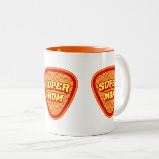 Supermam Moederdag tweetone koffie-Mok Tweekleurige Koffiemok (Voorkant rechts)