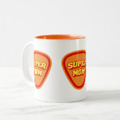 Supermam Moederdag tweetone koffie-Mok Tweekleurige Koffiemok (Voorkant links)