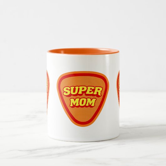 Supermam Moederdag tweetone koffie-Mok Tweekleurige Koffiemok (Center)
