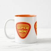 Supermam Moederdag tweetone koffie-Mok Tweekleurige Koffiemok (Links)