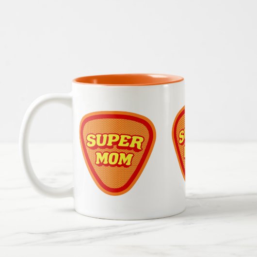 Supermam Moederdag tweetone koffie-Mok Tweekleurige Koffiemok (Links)