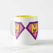 Supermam Moederdag tweetone koffie-Mok Tweekleurige Koffiemok (Voorkant links)