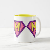 Supermam Moederdag tweetone koffie-Mok Tweekleurige Koffiemok (Voorkant rechts)