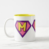 Supermam Moederdag tweetone koffie-Mok Tweekleurige Koffiemok (Links)