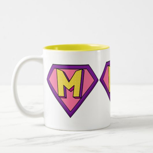 Supermam Moederdag tweetone koffie-Mok Tweekleurige Koffiemok (Links)