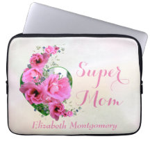 Supermam Natural Pink Floral Heart Aangepaste naam