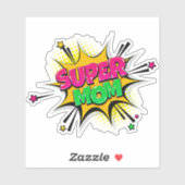 Supermam Pop Art roze geel groen op 4-inch vinyl Sticker (Vel)