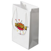 Supermam Retro Comic Pop Art | Gift Bag Klein Cadeauzakje (Achterkant Gekanteld)