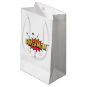 Supermam Retro Comic Pop Art | Gift Bag Klein Cadeauzakje (Voorkant Gekanteld)