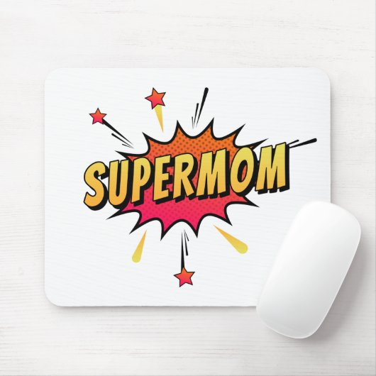 Supermam Retro Comic Pop Art | Mousepad Muismat (Met muis)