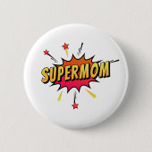 Supermam Retro Comic Pop Art | Pin-Button Ronde Button 5,7 Cm (Voorkant)
