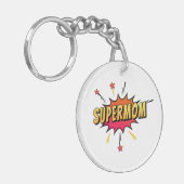 Supermam Retro Comic Pop Art | Sleutelhanger (Voorkant Links)